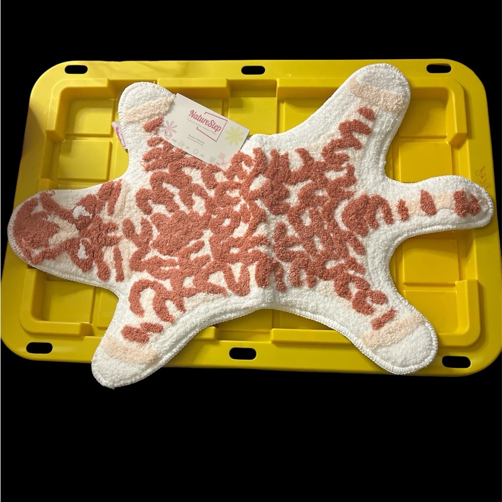 Home Bath Mat - Cream and Pink